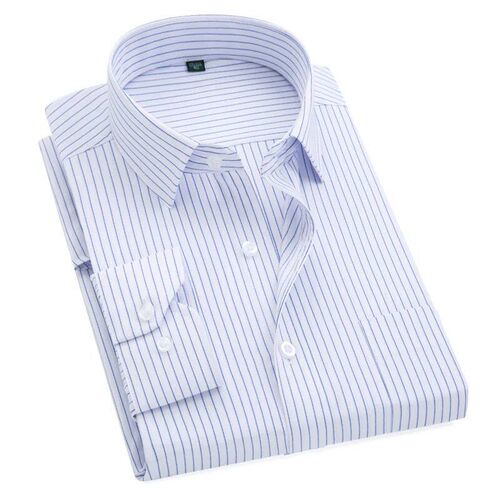 Plus Size S to 8xl formal shirts for men striped long sleeve