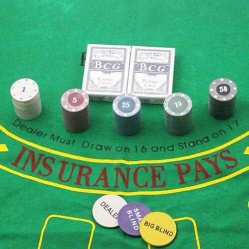 200Pcs Poker Chips Party Table Game Poker Tokens Case Set Po