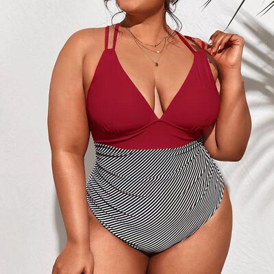 2023 Ruffle Swimsuit One Piece Large Plus Size Swimwear Wome