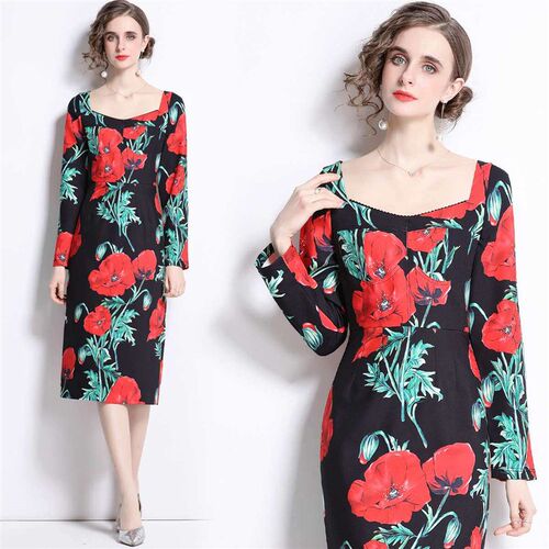 European station spring catwalk style design collar long-sle