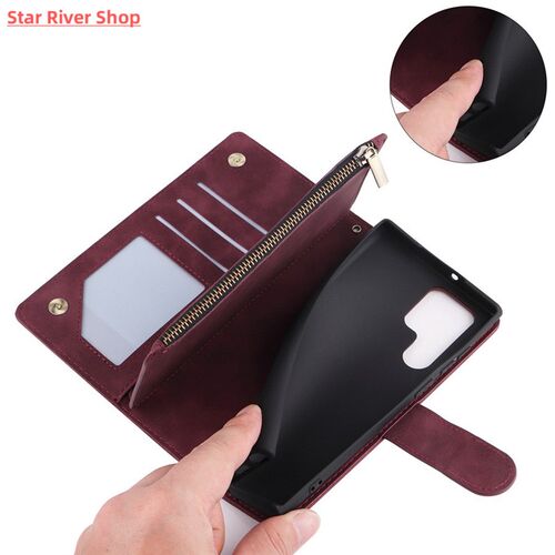 Wallet Multi-card Zipper Leather Case For Samsung Galaxy S23