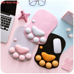 Cute Cat Paw Mouse Pad Kawaii Gaming Desk Pad Nonslip Silico