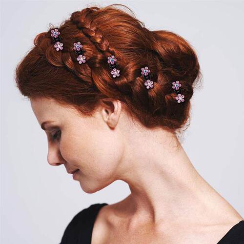 6Pcs Mini Hair Clips No-Slip Clips Rhinestone Hair Clips Met