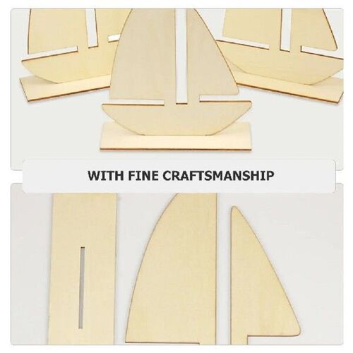 10 Pcs Ocean DIY White Embryo Sailboat Kindergarten Craft