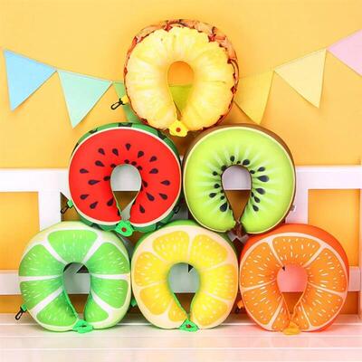Fruit U-Shape Pillow Travel Cushion Microbead Support Travel