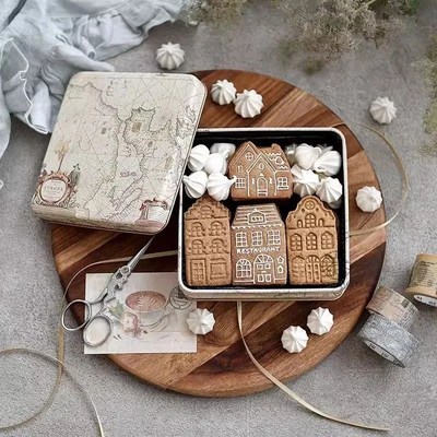 4Pcs Christmas Gingerbread House Pattern Cookie Cutter Biscu