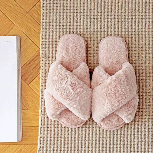 Winter Women House Slippers Faux Fur Fashion Warm Shoes Woma