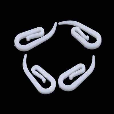 Pactical 100Pcs White Hanging Curtain Hook Hanger Ring Loop