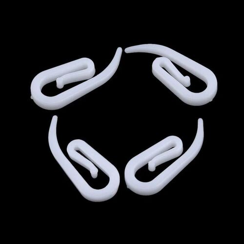 Pactical 100Pcs White Hanging Curtain Hook Hanger Ring Loop