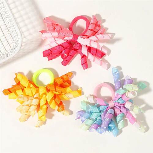 2Pcs Baby Party Season ndy Firework Hair Tie Rainbow Curly R