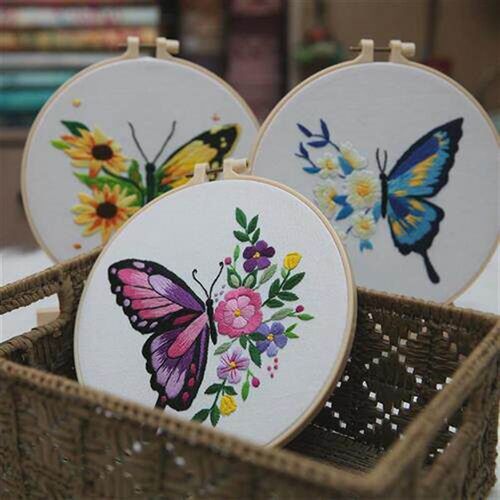 Butterfly DIY Embroidery Kits Flower Landscape Embroidery