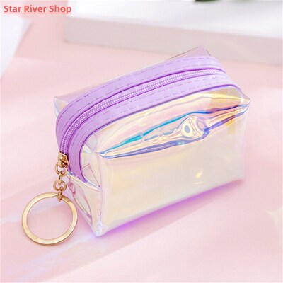 Women Coin Purse Laser Cute Zipper PVC Children Girl Coin Wa