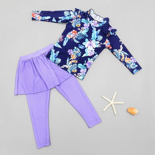 Girl Two Pieces Suit 2-11 Year Children Long Sleeve Skirt Sw