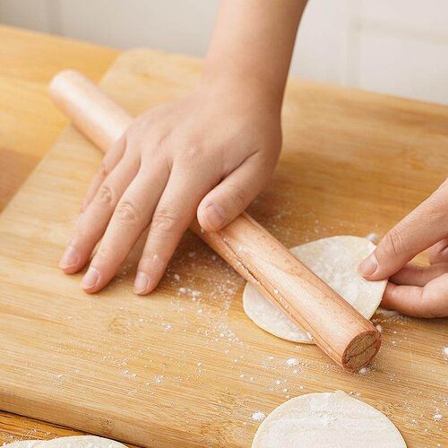 Large Solid Wood Rolling Pin for Making Dumpling Wrappers, S