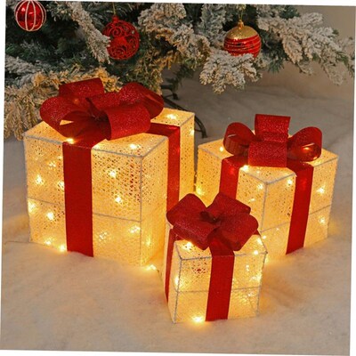 Christmas decorations large illuminated gift box圣诞发光礼盒