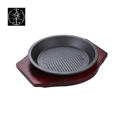 Cast-iron sizzling plate commercial rectangular iron plate
