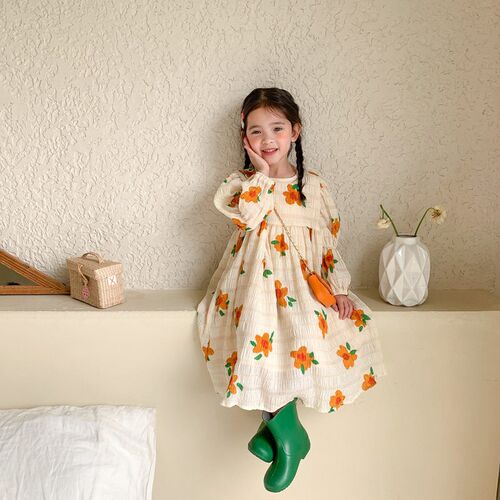 New Girls Summer Princess Dress Breathable Short-Sleeved Dre