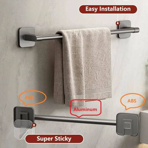 Non perforated suction cup wall mounted towel rack, bathroom