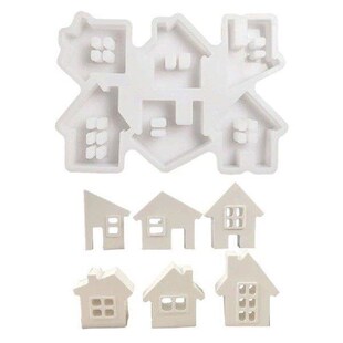6-in-1 House Silicone Molds for Epoxy Resin, Cake Fondant