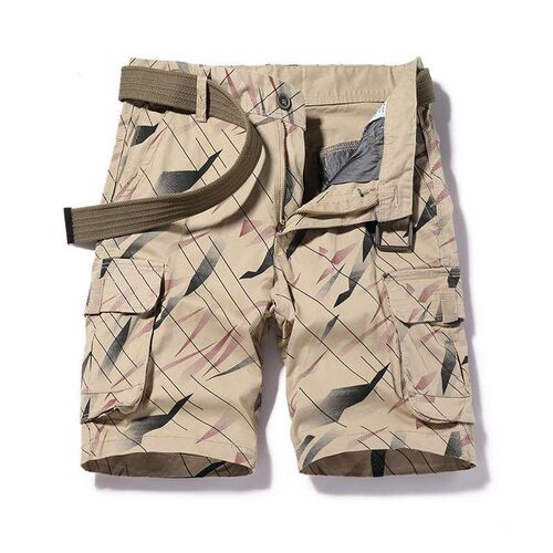 Shorts Mens Summer New All-match Was Cotton Camouflage Mult