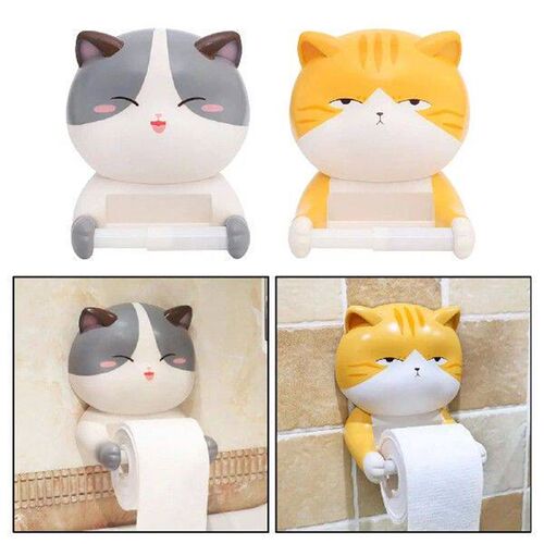Novelty Cute Cat Toilet Paper Holder Tissue Stand Hanger