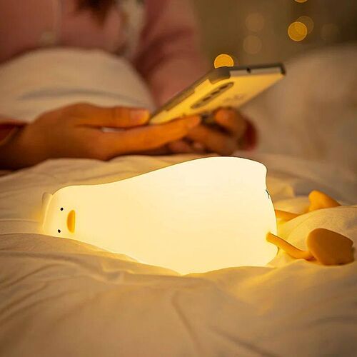 Lying Flat Duck Night Light Silicone Dimmable Nightlight Rec