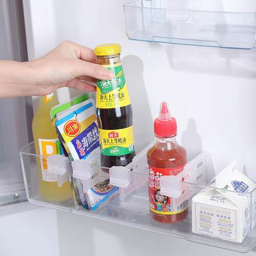 Refrigerator Organizer, Adjustable Side Door Partition, Draw