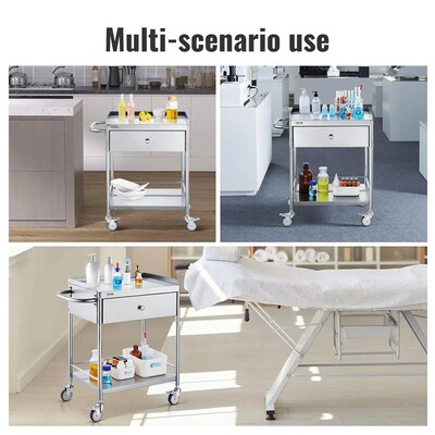 Shelf Stainless Steel Utility Cart Catering Cart with Wheels