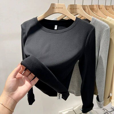 Winter Women Thermal Underwear ops Round Neck Fleece Basic P