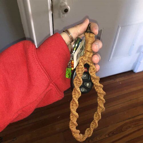 New handmade woven tapestry ins small pendant key chain cott