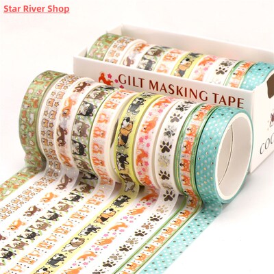 10Rolls/Set Foil Slim Washi Tape DIY Decoration Scrapbooking