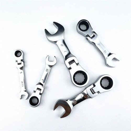 Mini Short Handle Ratchet Wrench With Movable Head Quick Dua