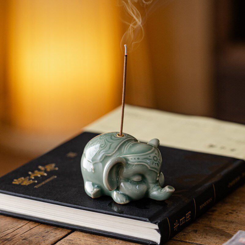 小萌象线香插香座招财可爱茶宠家居小摆件檀香器家用茶道香熏炉,家居饰品,香薰炉,淘宝优惠券,粉丝福利购,淘宝优惠卷