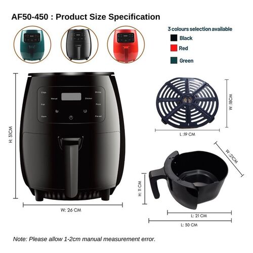 6L large electric air fryer Touch Screen English Air fryer