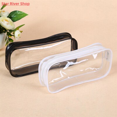 PVC Transparent Zipper Pencil Bag Pen Case Stationery Storag