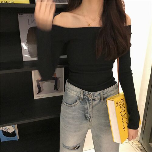 One Shoulder Ribbed Top 2025 Design Short Tshirt Hot Girl Lo