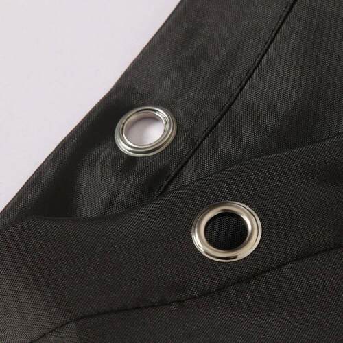 Modern Black Shower Curtains Waterproof Fabric Solid Color B