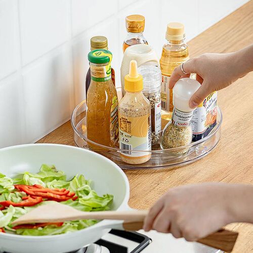 Kitchen Storage Rack Transparent Rotating Storage Rack Seaso