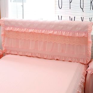 韩版蕾丝公主床头罩夹棉加厚系带床头皮床头保护防尘罩布艺