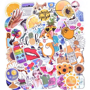 50PCS Cool Summer Vsco Stickers Pack Pink Girl Anime Stiker