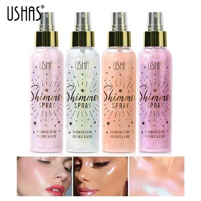 USHAS 4 Colors Pearlescent Setting Spray Long-Lasting Waterp