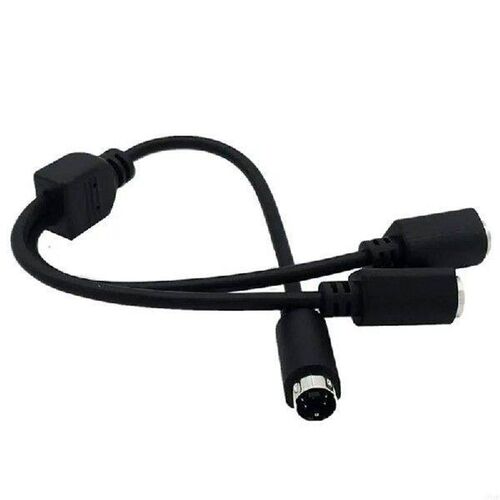 P9YE S-Video Mini DIN 4Pin Y Male to 2 Female Adapter Input