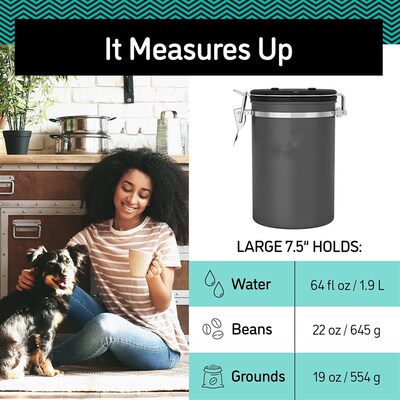 Coffee Gator Grounds and Beans Container Canister  Storage