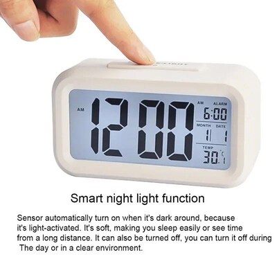 LED Digital Alarm Clock Large Display with Calendar for Home