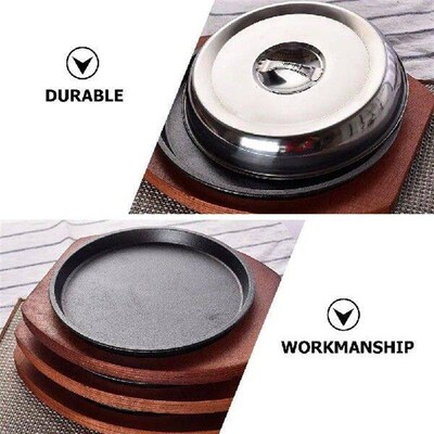 Teppanyaki Grill BBQ Tray Steak Board Cast Iron Plates