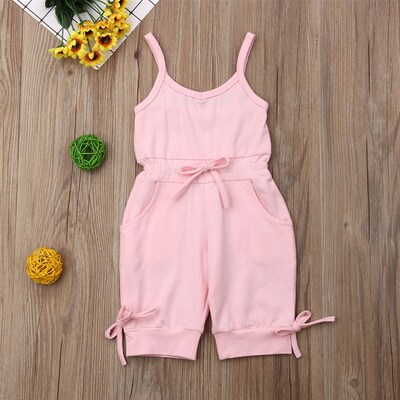 Children Summer Clothing 1-6Y Toddler Baby Girl Solid Romper