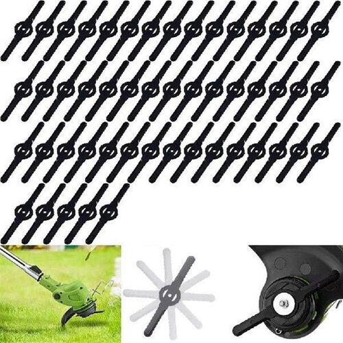 50Pcs Plastic Grass Trimmer Blades Lawn Mower Blade