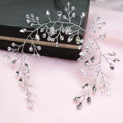 Bride Hair Band White Crytal Headband Wedding Bridal Hair Ac