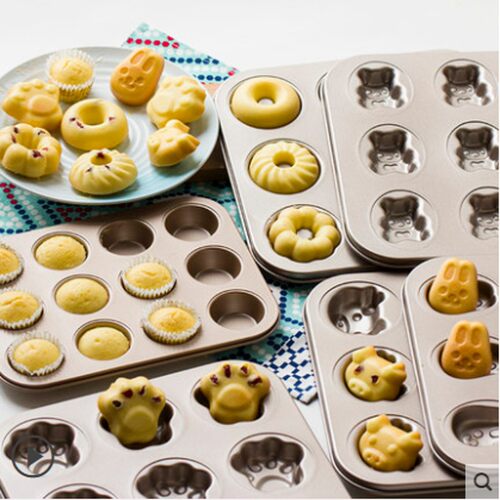 12-piece cake mold non-stick muffin tray baking cup cake b