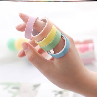 5Rolls Solid Color Washi Tape Set Decorative Masking Tap胶带